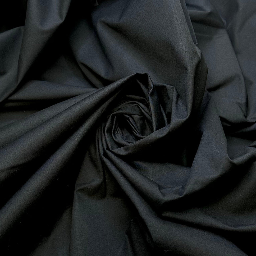 Feeling Confident In Who I Am - Cotton Blend Woven - Black - 1.75M Bundle - True Deadstock fabric Fabric by private - Sustainable Textile | FABCYCLE