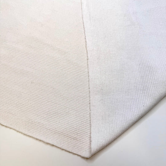 Feeling Inspired - Rib Knit Cotton Blend Knit - White - 0.9M Bundle - True Deadstock fabric Fabric by private - Sustainable Textile | FABCYCLE