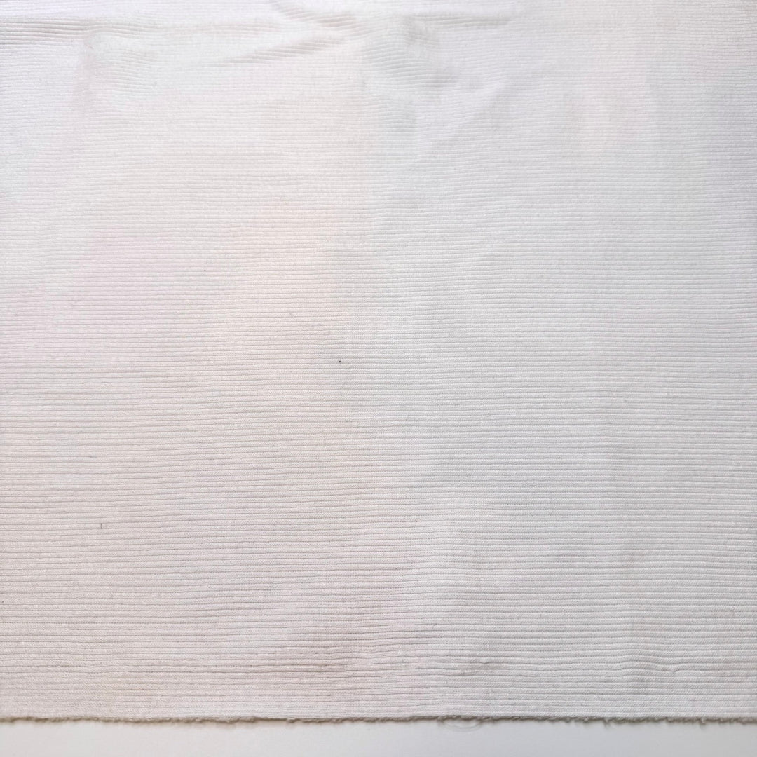 Feeling Inspired - Rib Knit Cotton Blend Knit - White - 0.9M Bundle - True Deadstock fabric Fabric by private - Sustainable Textile | FABCYCLE