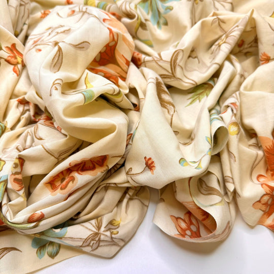 Feeling Like A Kid Again - Cotton Woven - Cream Multi Floral - 2M Bundle - True Deadstock fabric Fabric by private - Sustainable Textile | FABCYCLE