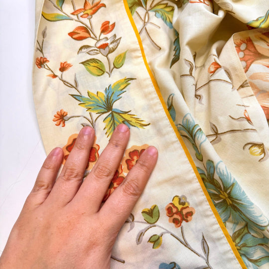 Feeling Like A Kid Again - Cotton Woven - Cream Multi Floral - 2M Bundle - True Deadstock fabric Fabric by private - Sustainable Textile | FABCYCLE