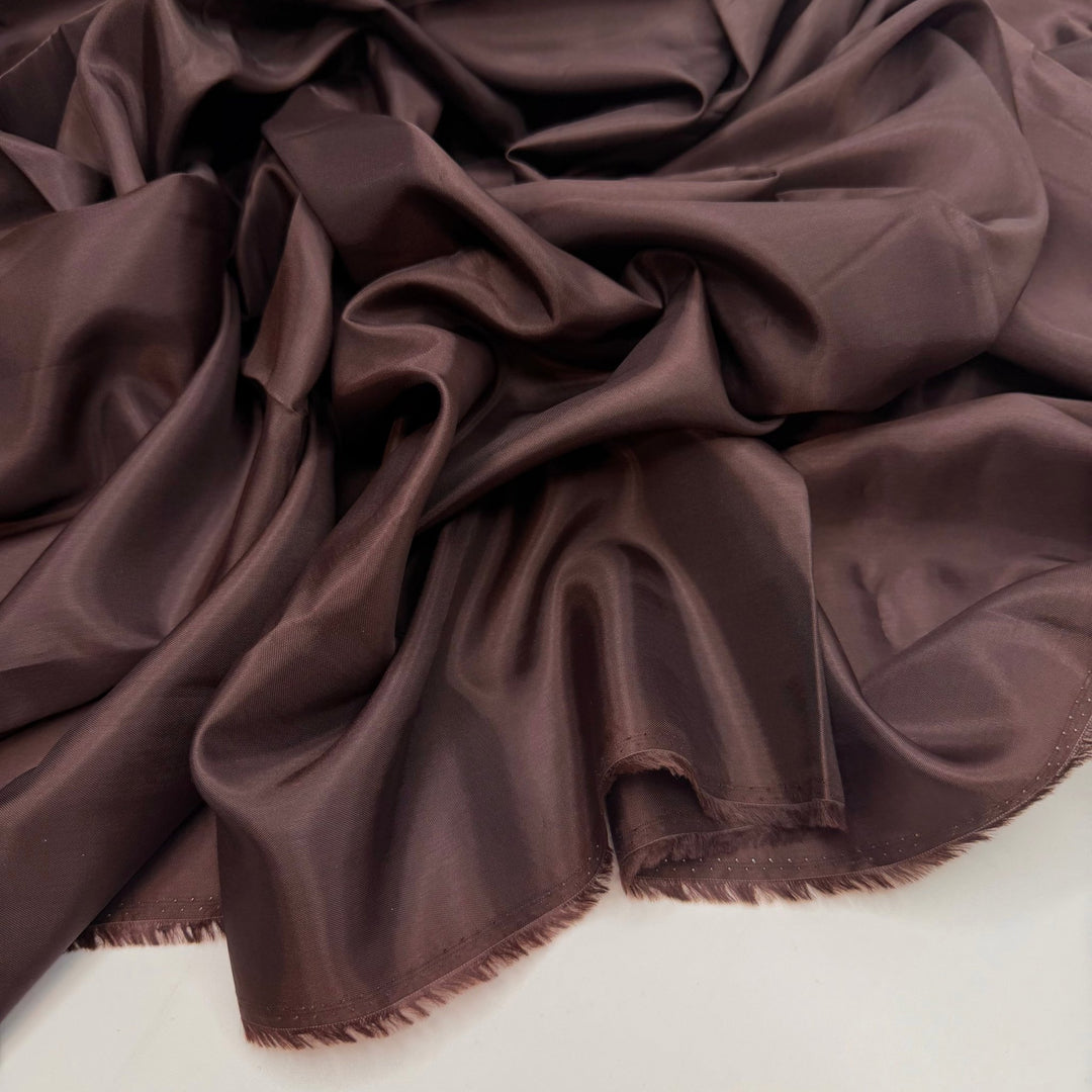Feeling Like A Princess - Polyester Blend Woven - Dark Brown - 1.8M Bundle - True Deadstock fabric Fabric by private - Sustainable Textile | FABCYCLE