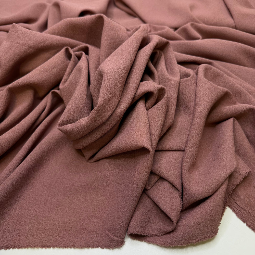 Feeling The Wet - Crepe Polyester Blend Woven - Dark Mauve Pink - Bundles - True Deadstock fabric Fabric by private - Sustainable Textile | FABCYCLE