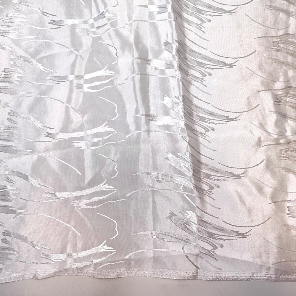 Feeling The Wind In Your Hair - Poly Woven - White Abstract - 1.85M Bundle - True Deadstock fabric Fabric by private - Sustainable Textile | FABCYCLE