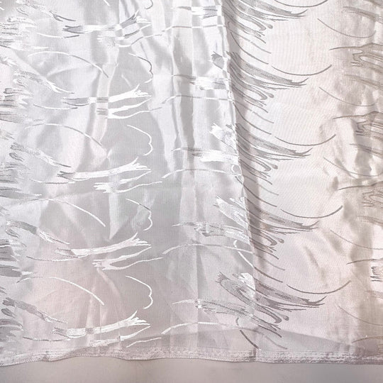 Feeling The Wind In Your Hair - Poly Woven - White Abstract - 1.85M Bundle - True Deadstock fabric Fabric by private - Sustainable Textile | FABCYCLE