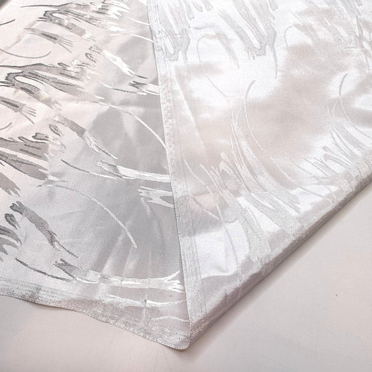 Feeling The Wind In Your Hair - Poly Woven - White Abstract - 1.85M Bundle - True Deadstock fabric Fabric by private - Sustainable Textile | FABCYCLE