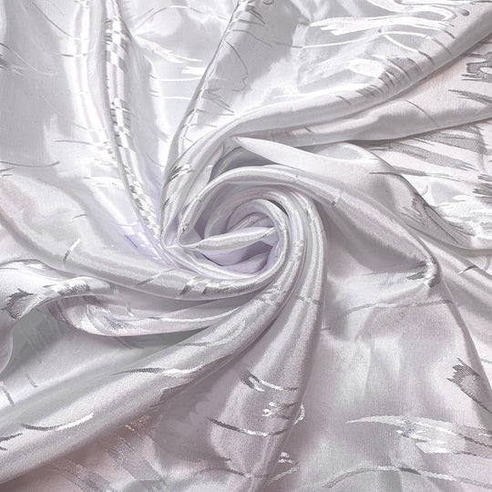 Feeling The Wind In Your Hair - Poly Woven - White Abstract - 1.85M Bundle - True Deadstock fabric Fabric by private - Sustainable Textile | FABCYCLE