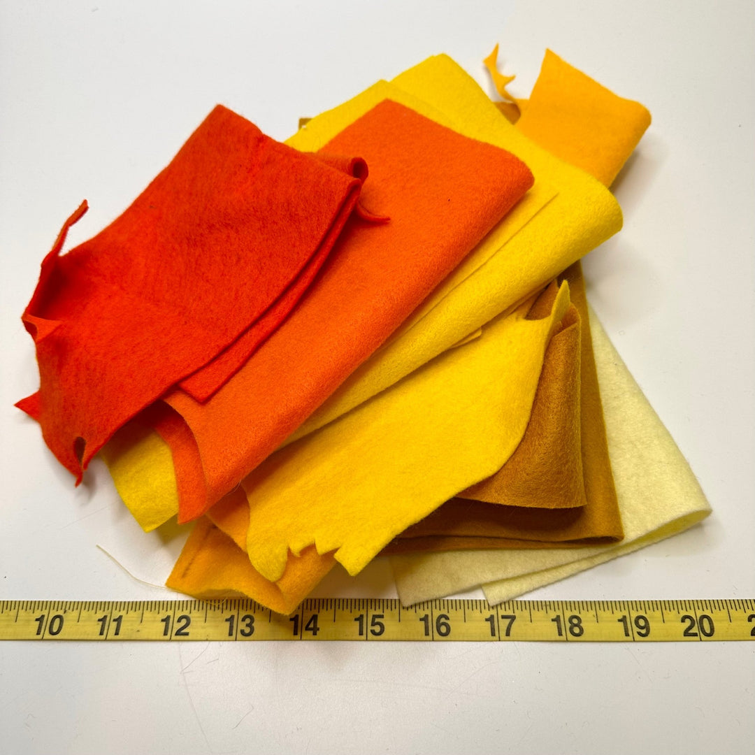 Felt - Orange/Yellow - 6 Pack - True Deadstock supplies Fabric by private - Sustainable Textile | FABCYCLE