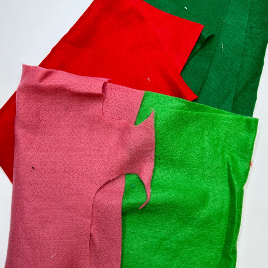 Felt - Red/Green - 5 Pack - True Deadstock supplies Fabric by private - Sustainable Textile | FABCYCLE