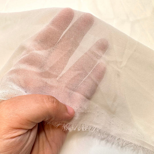 Festival Food - Chiffon Poly Woven - Cream - 1.6M Bundle - True Deadstock fabric Fabric by private - Sustainable Textile | FABCYCLE