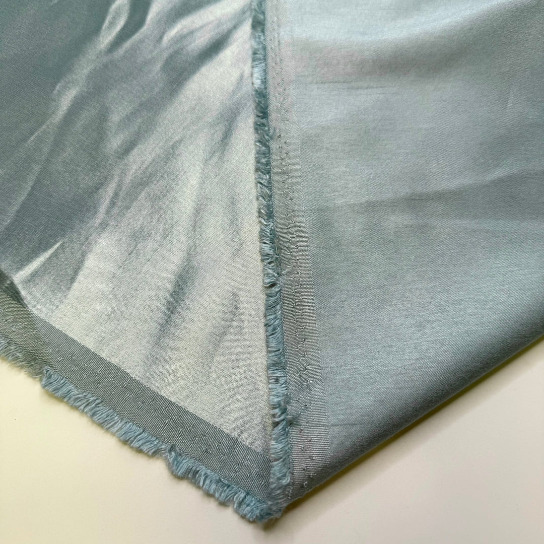 Festive Dinnerware - Satin Polyester Blend Woven - Light Blue - 1.9M Bundle - True Deadstock fabric Fabric by private - Sustainable Textile | FABCYCLE