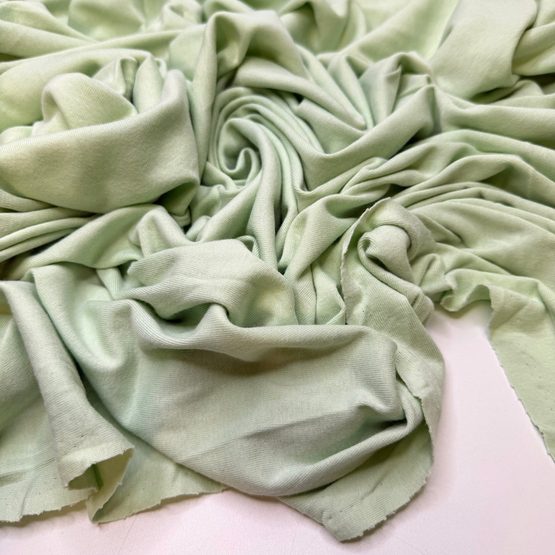Field Finds - Rib Knit Cotton/Bamboo Knit - Light Green - 1M Bundle - True Deadstock fabric Fabric by private - Sustainable Textile | FABCYCLE