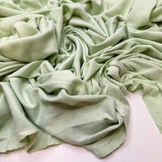 Field Finds - Rib Knit Cotton/Bamboo Knit - Light Green - 1M Bundle - True Deadstock fabric Fabric by private - Sustainable Textile | FABCYCLE