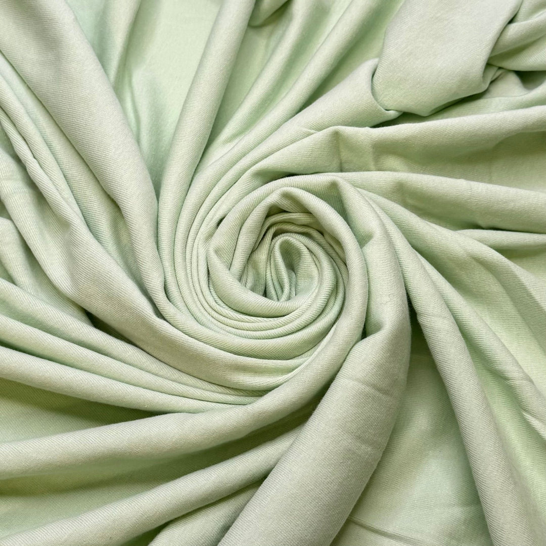 Field Finds - Rib Knit Cotton/Bamboo Knit - Light Green - 1M Bundle - True Deadstock fabric Fabric by private - Sustainable Textile | FABCYCLE