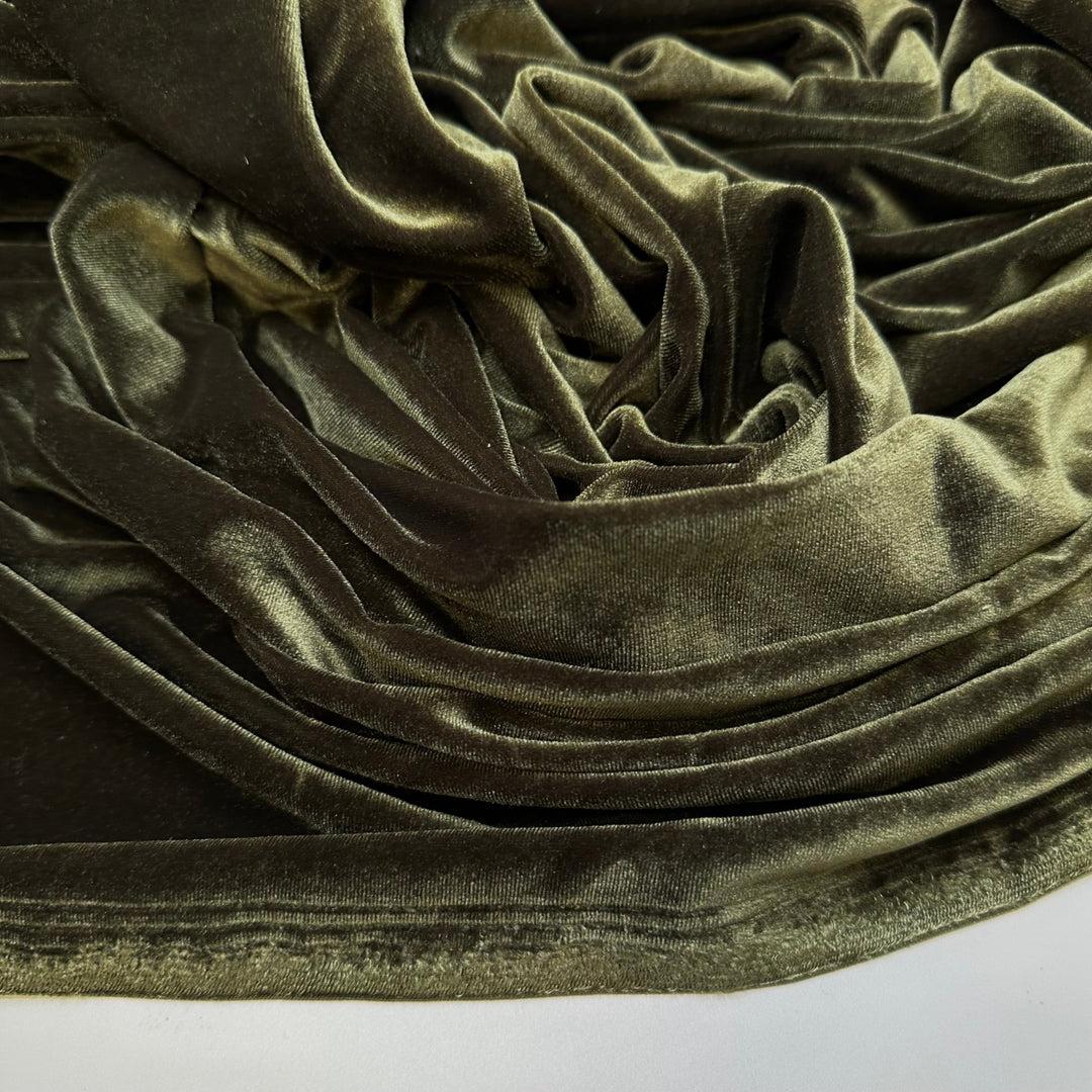Field Of Dreams - Knitted Velour Poly Knit - Dark Green - 2.4M Bundle - True Deadstock fabric Fabric by private - Sustainable Textile | FABCYCLE