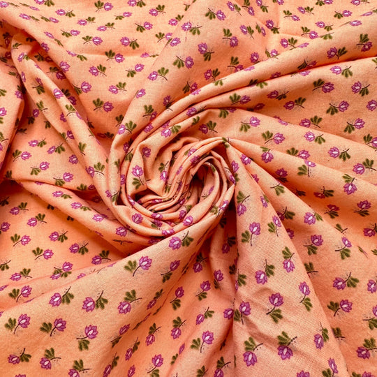 Fields Of Flowers - Vintage Cotton Woven - Pink Multi Floral - 1M Bundle - True Deadstock fabric Fabric by private - Sustainable Textile | FABCYCLE