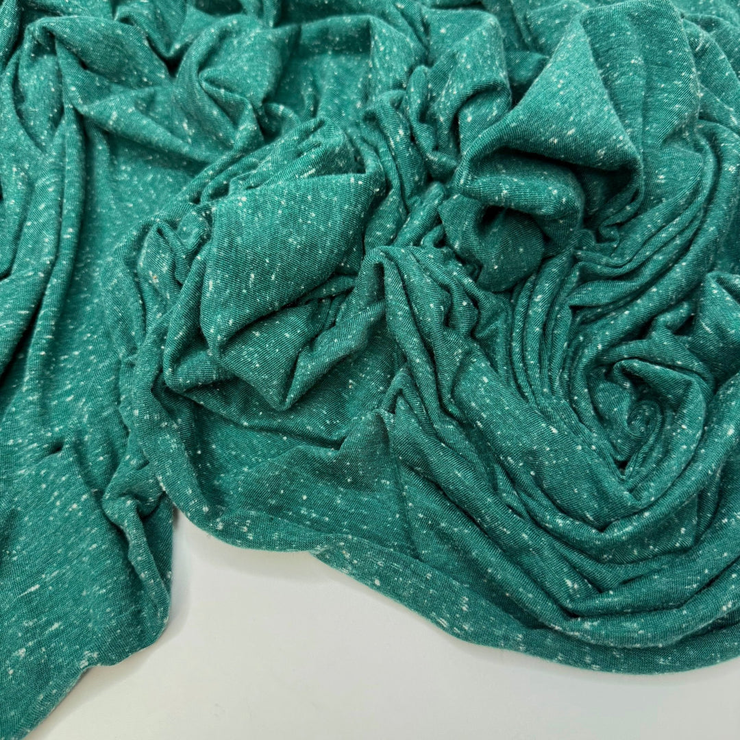 Fighting With My Sewing Machine - Rib Knit Cotton Blend Knit - Dark White/Teal - 0.8M Bundle - True Deadstock fabric Fabric by private - Sustainable Textile | FABCYCLE