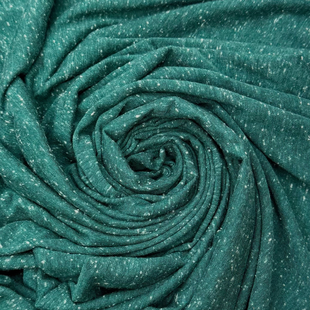 Fighting With My Sewing Machine - Rib Knit Cotton Blend Knit - Dark White/Teal - 0.8M Bundle - True Deadstock fabric Fabric by private - Sustainable Textile | FABCYCLE