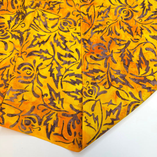 Finally Finishing That Project - Batik Cotton Woven - Yellow/Purple Floral - 1.3M Bundle - True Deadstock fabric Fabric by private - Sustainable Textile | FABCYCLE