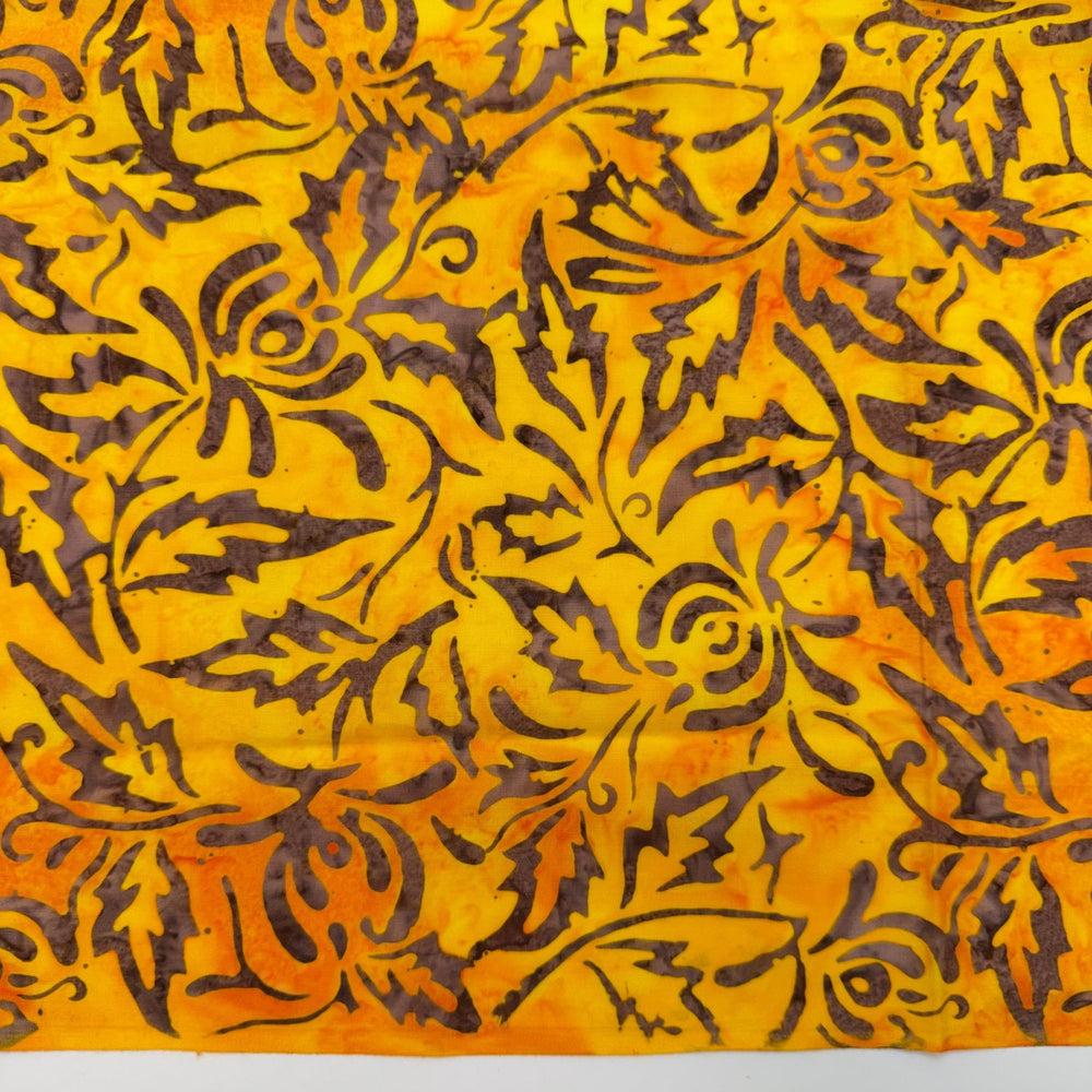 Finally Finishing That Project - Batik Cotton Woven - Yellow/Purple Floral - 1.3M Bundle - True Deadstock fabric Fabric by private - Sustainable Textile | FABCYCLE
