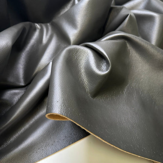 Finally Replacing The Old Couch - Waterproof Pleather Polyester Backing PU Woven - Grey - 3M Bundle - True Deadstock fabric Fabric by private - Sustainable Textile | FABCYCLE
