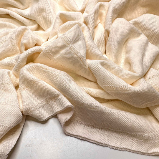 Finally Winter - Tubular Cotton Blend Knit - Cream Stripes - 0.75M Bundle - True Deadstock fabric Fabric by private - Sustainable Textile | FABCYCLE