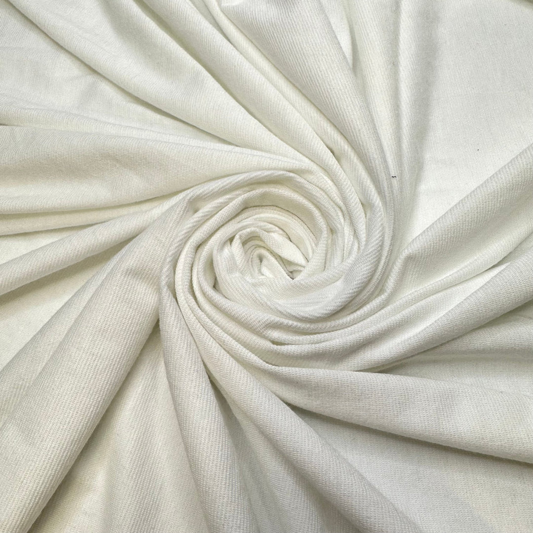 Finding A Comfortable Wedding Dress - Polyester Blend Knit - White - 2M Bundle - True Deadstock fabric Fabric by private - Sustainable Textile | FABCYCLE