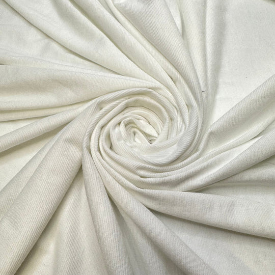Finding A Comfortable Wedding Dress - Polyester Blend Knit - White - 2M Bundle - True Deadstock fabric Fabric by private - Sustainable Textile | FABCYCLE