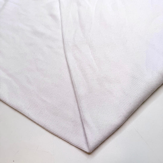 Finding Cool Rocks - Tubular Rib Knit Bamboo Blend Knit - White - 1.75M Bundle - True Deadstock fabric Fabric by private - Sustainable Textile | FABCYCLE