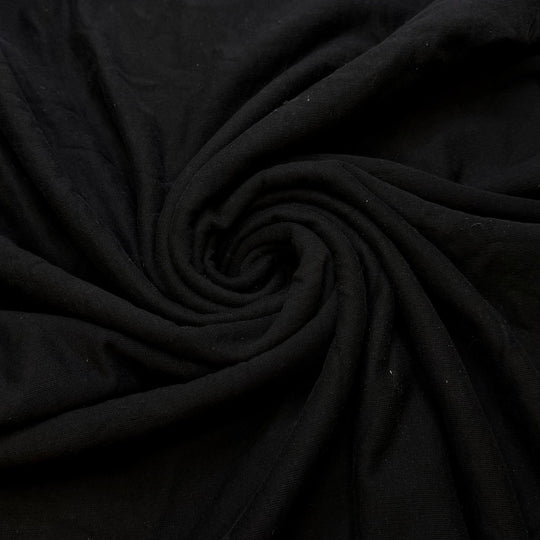 Finding Fungi - Tubular Jersey Fleece Cotton Blend Knit - Black - 0.95M Bundle - True Deadstock fabric Fabric by private - Sustainable Textile | FABCYCLE