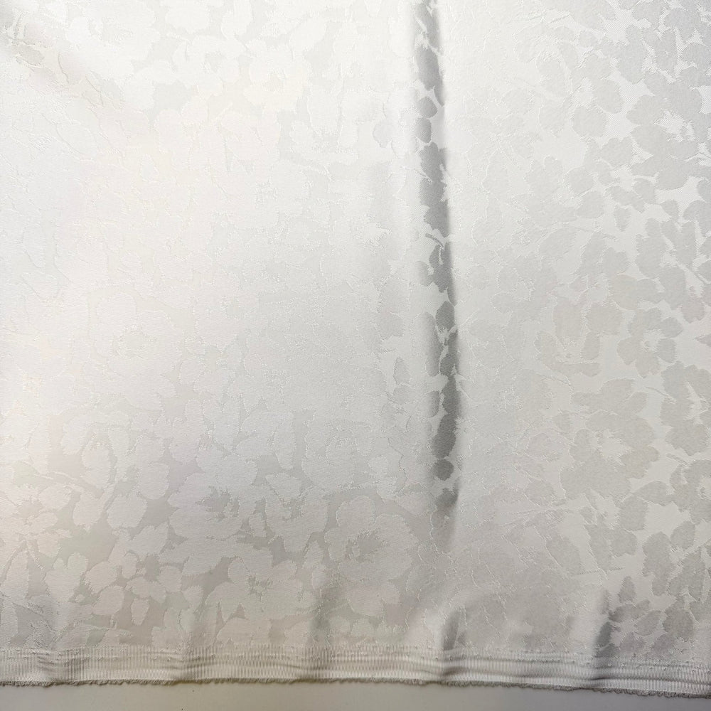 Finishing Touches - Polyester Blend Satin Jacquard - White Floral - 2M Bundle - True Deadstock fabric Fabric by private - Sustainable Textile | FABCYCLE