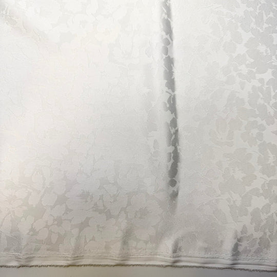 Finishing Touches - Polyester Blend Satin Jacquard - White Floral - 2M Bundle - True Deadstock fabric Fabric by private - Sustainable Textile | FABCYCLE