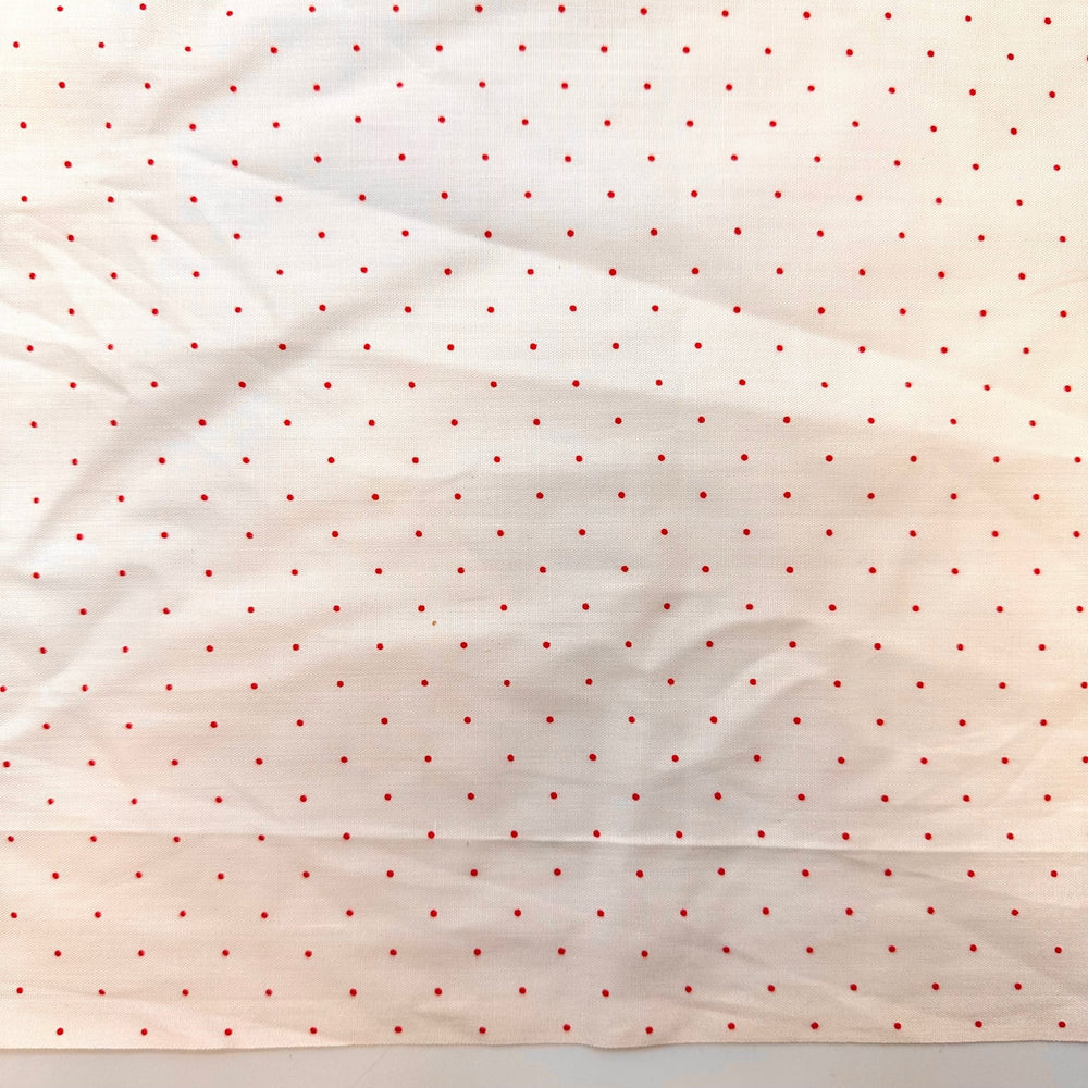 Fire Ants - Cotton Woven - Cream/Red Polka Dots - 3.25M Bundle - True Deadstock fabric Fabric by private - Sustainable Textile | FABCYCLE