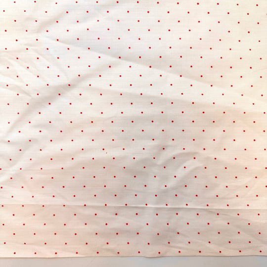 Fire Ants - Cotton Woven - Cream/Red Polka Dots - 3.25M Bundle - True Deadstock fabric Fabric by private - Sustainable Textile | FABCYCLE