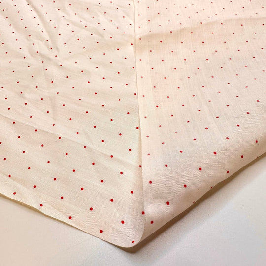 Fire Ants - Cotton Woven - Cream/Red Polka Dots - 3.25M Bundle - True Deadstock fabric Fabric by private - Sustainable Textile | FABCYCLE