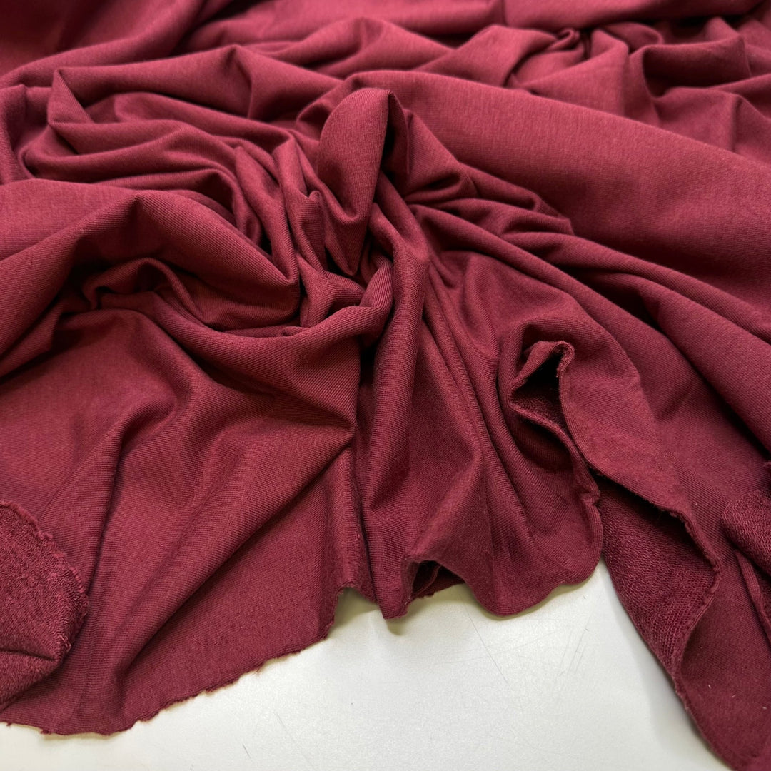 Fire Safety Education - French Terry Bamboo Knit - Dark Red - 2.8M Bundle - True Deadstock fabric Fabric by private - Sustainable Textile | FABCYCLE
