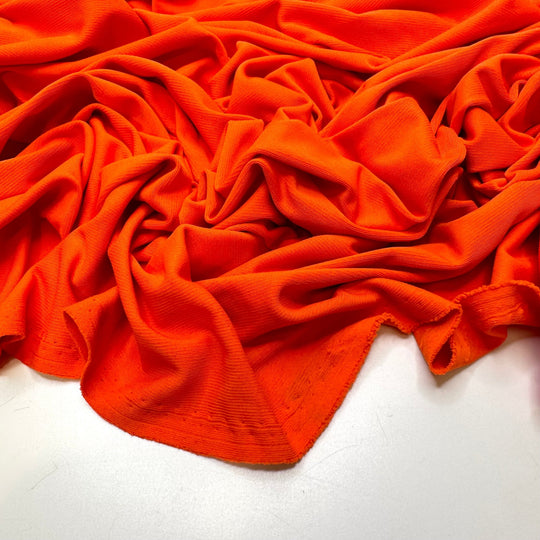 Fire Stone - Jersey Polyester Blend Knit - Orange - 1M Bundle - True Deadstock fabric Fabric by private - Sustainable Textile | FABCYCLE