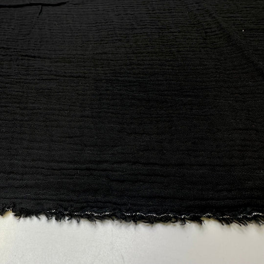First Pancake Burn - Crinkle Cotton Woven - Black - Bundles - True Deadstock fabric Fabric by private - Sustainable Textile | FABCYCLE