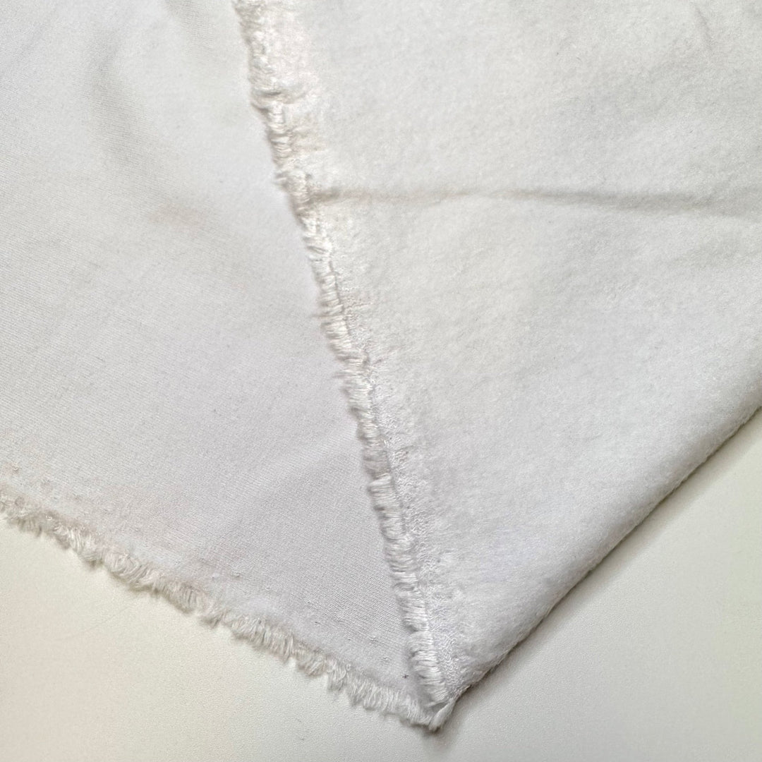 First Snow Of The Year - Jersey Fleece Tencel Blend Knit - White - 0.95M Bundle - True Deadstock fabric Fabric by private - Sustainable Textile | FABCYCLE