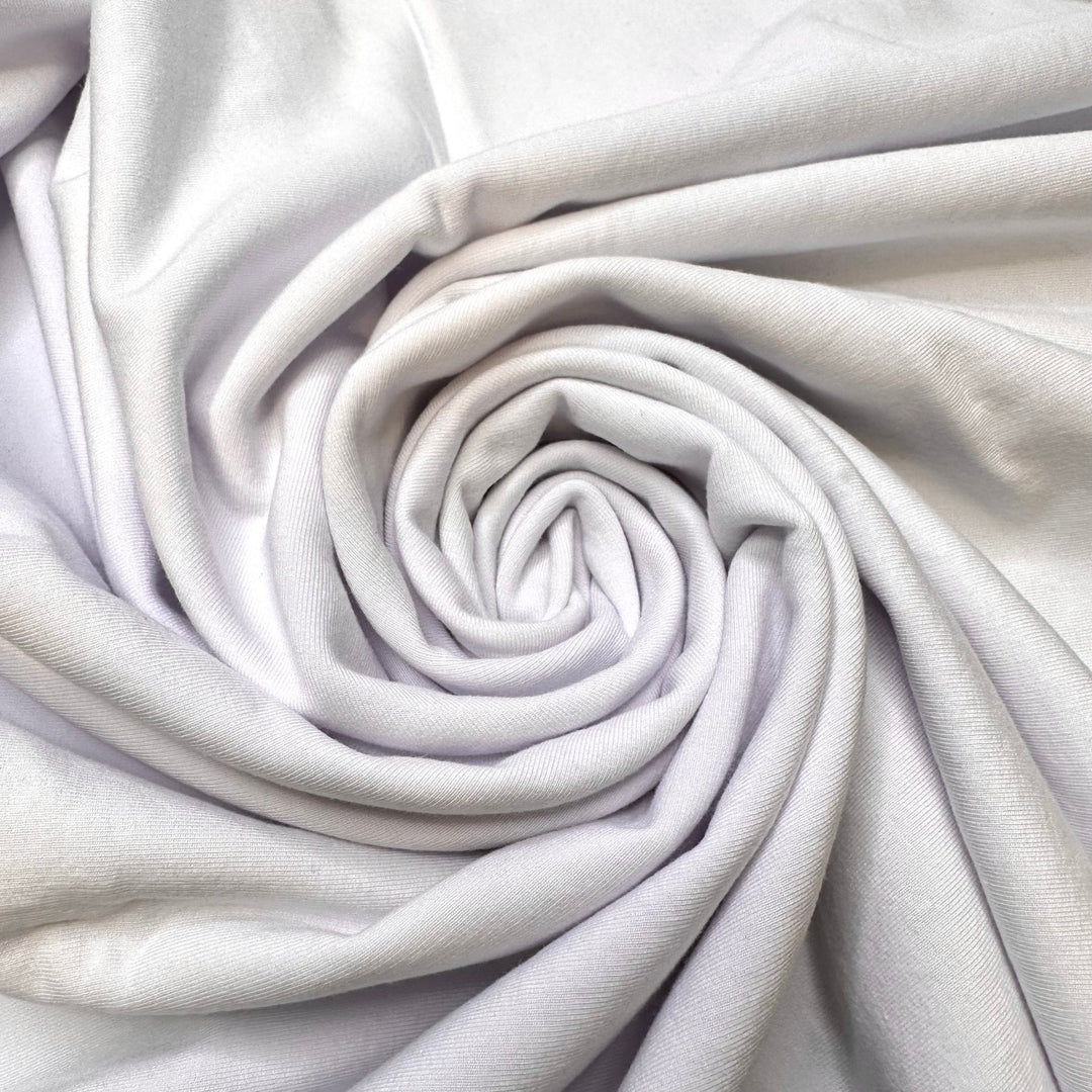 First Snow Of The Year - Jersey Fleece Tencel Blend Knit - White - 0.95M Bundle - True Deadstock fabric Fabric by private - Sustainable Textile | FABCYCLE