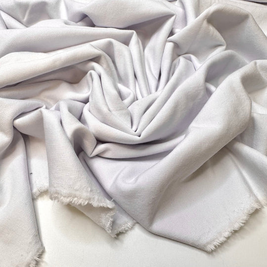 First Snow Of The Year - Jersey Fleece Tencel Blend Knit - White - 0.95M Bundle - True Deadstock fabric Fabric by private - Sustainable Textile | FABCYCLE
