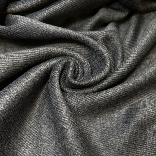 First Snow Walks - Brushed Twill Weave Wool Woven - Dark Grey - 2.75M Bundle - True Deadstock fabric Fabric by private - Sustainable Textile | FABCYCLE