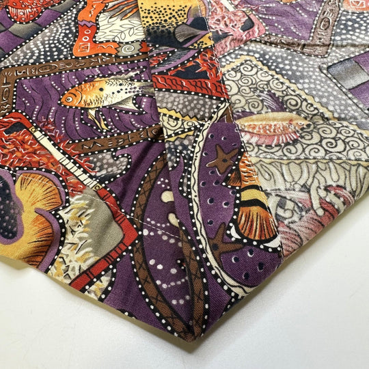 Fish Tank At The Dentist Office - Cotton Woven - Purple/Orange Animal Print - 1.7M Bundle - True Deadstock fabric Fabric by private - Sustainable Textile | FABCYCLE