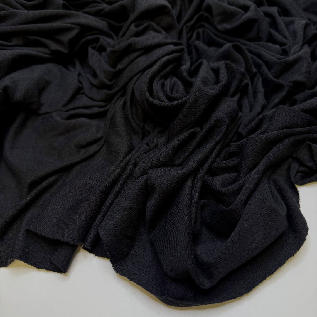 Fixed My Sleep Schedule - Jersey Bamboo Blend Knit - Dark Grey - 1.75M Bundle - True Deadstock fabric Fabric by private - Sustainable Textile | FABCYCLE