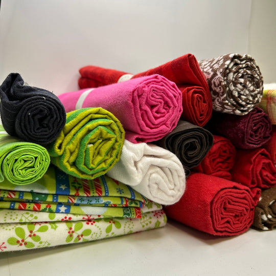 Flanel Large Jelly Roll Pack - Flanel Cotton Woven - Multi Christmas - 0.5M 18 piece pack - True Deadstock fabric Fabric by private - Sustainable Textile | FABCYCLE