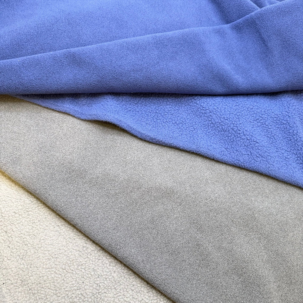 Fleece 2 Pack - Polyester Blend Knit - Blue/Grey - 0.5M Pieces - True Deadstock fabric Fabric by private - Sustainable Textile | FABCYCLE