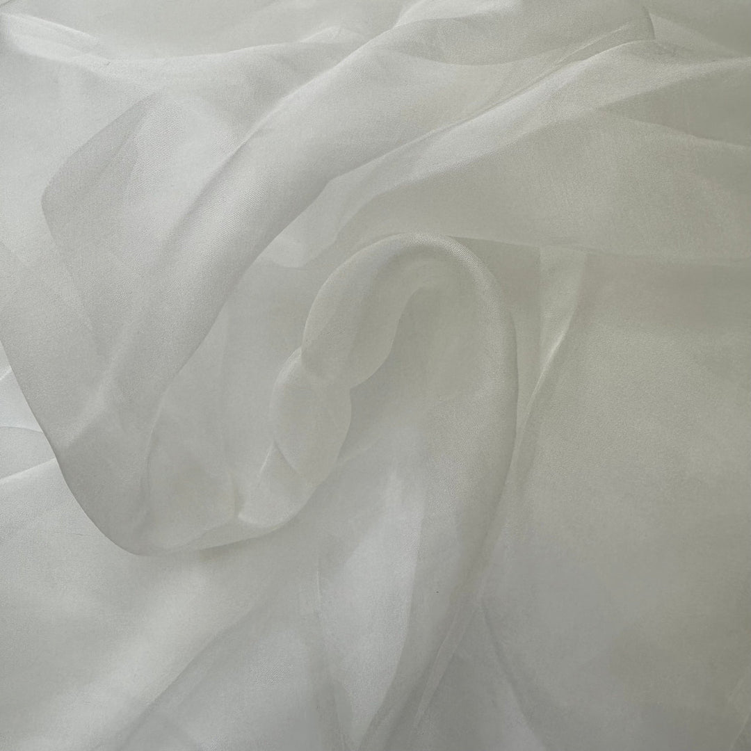 Float - Organza Silk Woven - White - 1.5M Bundle - True Deadstock fabric Fabric by private - Sustainable Textile | FABCYCLE