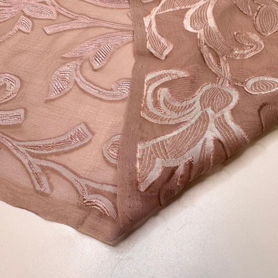 Floating Down The Aisle - Chiffon Silk Woven - Dark Pink Floral - 4M Bundle - True Deadstock fabric Fabric by private - Sustainable Textile | FABCYCLE