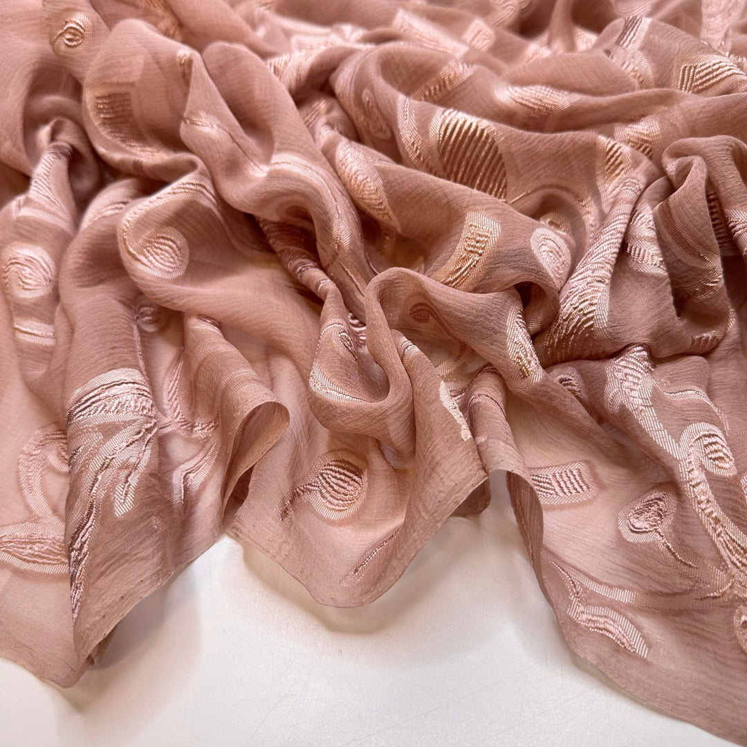 Floating Down The Aisle - Chiffon Silk Woven - Dark Pink Floral - 4M Bundle - True Deadstock fabric Fabric by private - Sustainable Textile | FABCYCLE