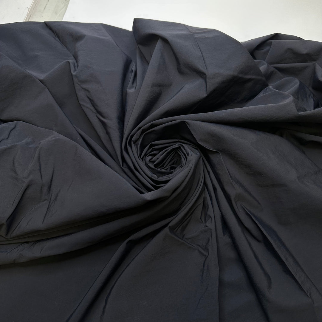 Flock On The Water - Wind Resistance Polyester Blend Woven - Dark Navy - 2M Bundle - True Deadstock fabric Fabric by private - Sustainable Textile | FABCYCLE